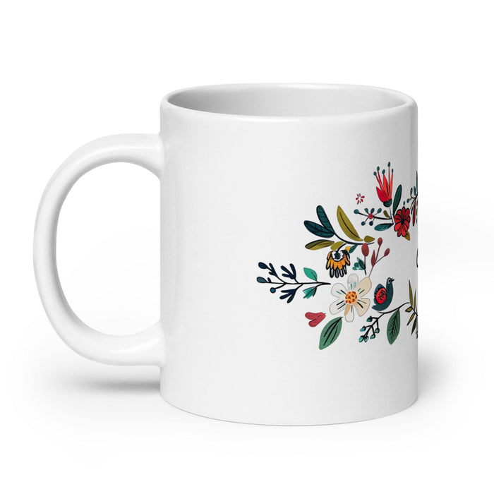 Claire Exclusive Name Art Piece Home Office Work Coffee Mug Mexican Spanish Pride Gift Cup One-Of-A-Kind Calligraphy White Glossy Mug | C22 Mexicada