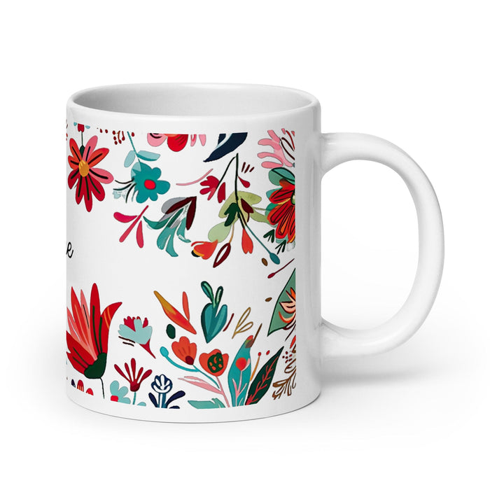 Claire Exclusive Name Art Piece Home Office Work Coffee Mug Mexican Spanish Pride Gift Cup One-Of-A-Kind Calligraphy White Glossy Mug | C23 Mexicada 20 oz