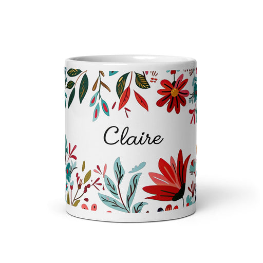 Claire Exclusive Name Art Piece Home Office Work Coffee Mug Mexican Spanish Pride Gift Cup One-Of-A-Kind Calligraphy White Glossy Mug | C23 Mexicada