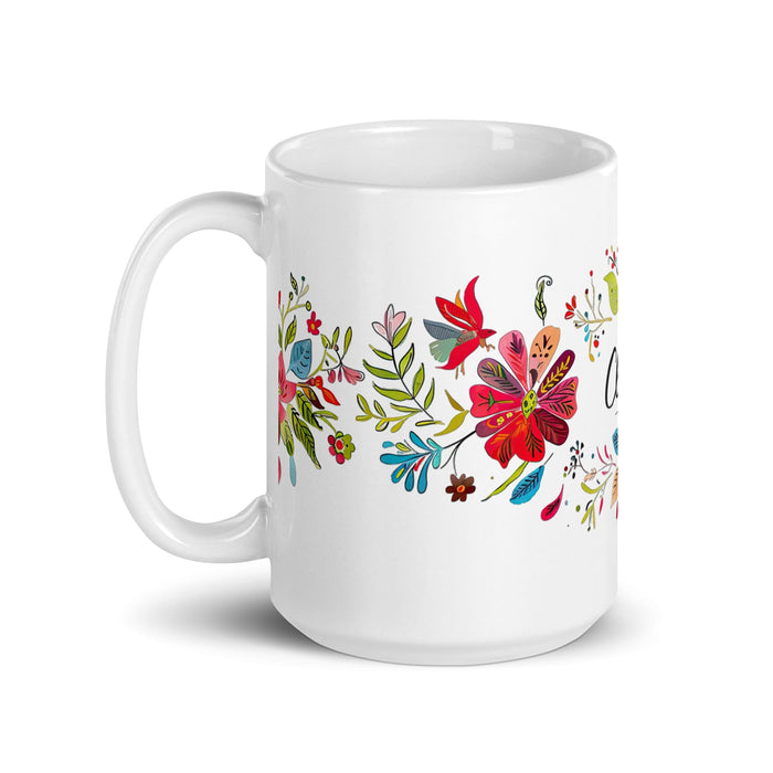 Claire Exclusive Name Art Piece Home Office Work Coffee Mug Mexican Spanish Pride Gift Cup One-Of-A-Kind Calligraphy White Glossy Mug | C24 Mexicada