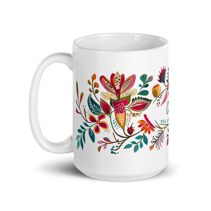 Claire Exclusive Name Art Piece Home Office Work Coffee Mug Mexican Spanish Pride Gift Cup One-Of-A-Kind Calligraphy White Glossy Mug | C25 Mexicada