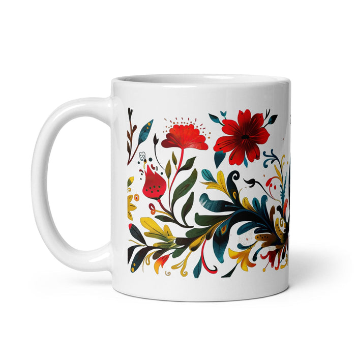 Claire Exclusive Name Art Piece Home Office Work Coffee Mug Mexican Spanish Pride Gift Cup One-Of-A-Kind Calligraphy White Glossy Mug | C26 Mexicada