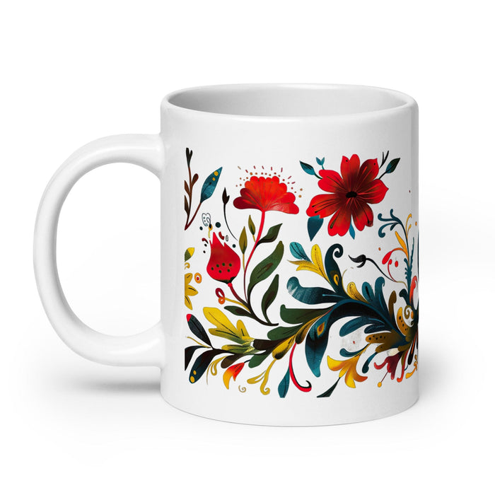 Claire Exclusive Name Art Piece Home Office Work Coffee Mug Mexican Spanish Pride Gift Cup One-Of-A-Kind Calligraphy White Glossy Mug | C26 Mexicada