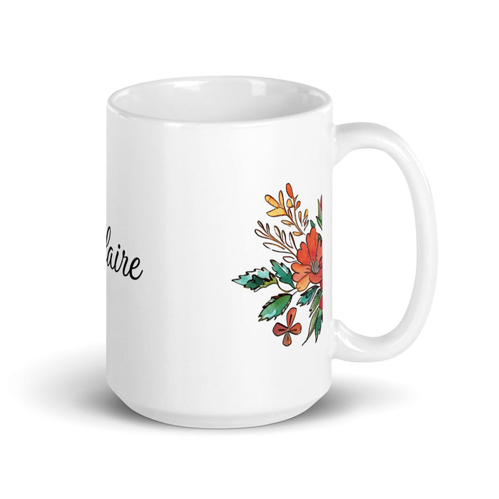 Claire Exclusive Name Art Piece Home Office Work Coffee Mug Mexican Spanish Pride Gift Cup One-Of-A-Kind Calligraphy White Glossy Mug | C27 Mexicada 15 oz