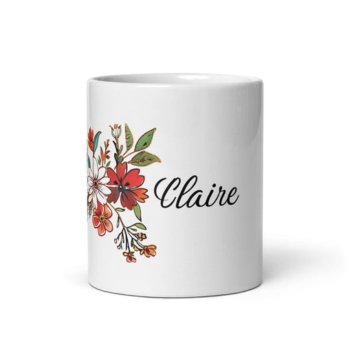 Claire Exclusive Name Art Piece Home Office Work Coffee Mug Mexican Spanish Pride Gift Cup One-Of-A-Kind Calligraphy White Glossy Mug | C27 Mexicada