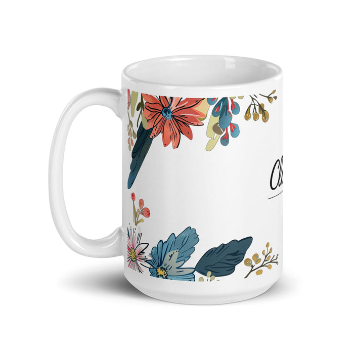 Claire Exclusive Name Art Piece Home Office Work Coffee Mug Mexican Spanish Pride Gift Cup One-Of-A-Kind Calligraphy White Glossy Mug | C28 Mexicada