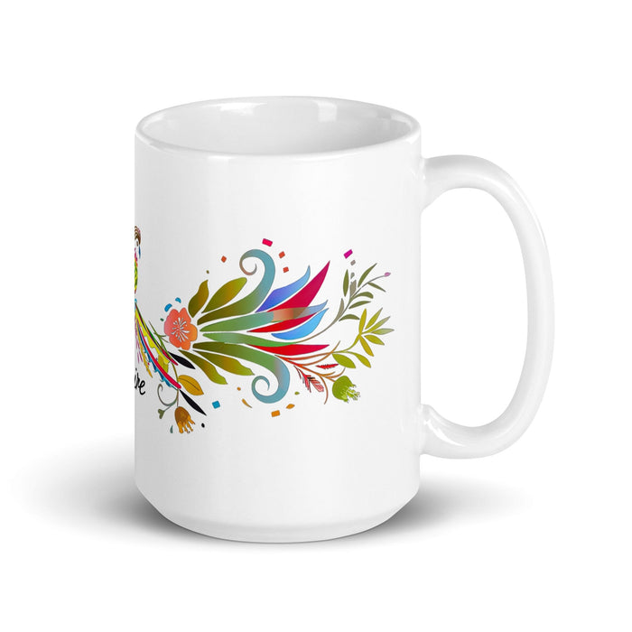 Claire Exclusive Name Art Piece Home Office Work Coffee Mug Mexican Spanish Pride Gift Cup One-Of-A-Kind Calligraphy White Glossy Mug | C29 Mexicada 15 oz