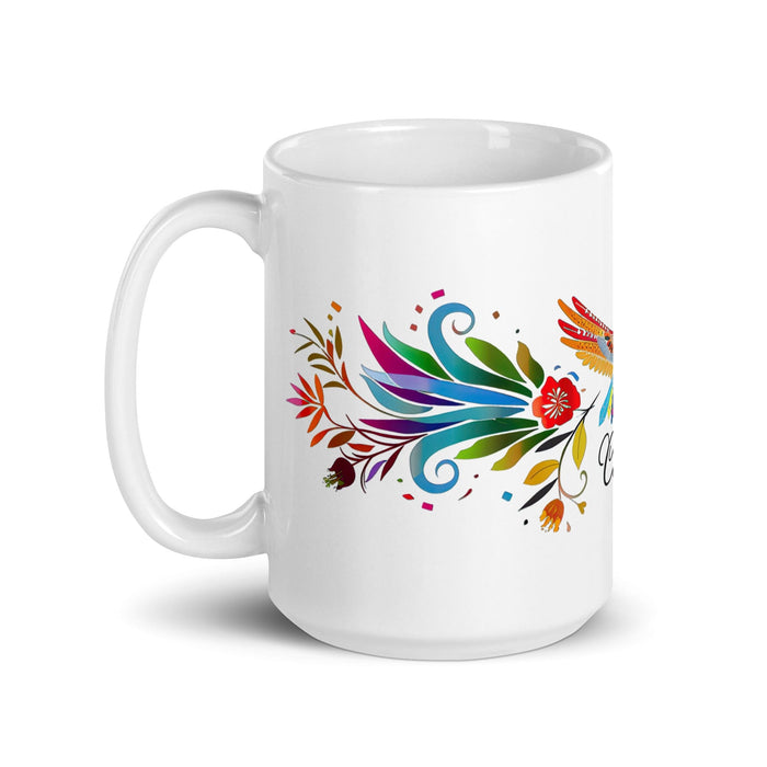 Claire Exclusive Name Art Piece Home Office Work Coffee Mug Mexican Spanish Pride Gift Cup One-Of-A-Kind Calligraphy White Glossy Mug | C29 Mexicada