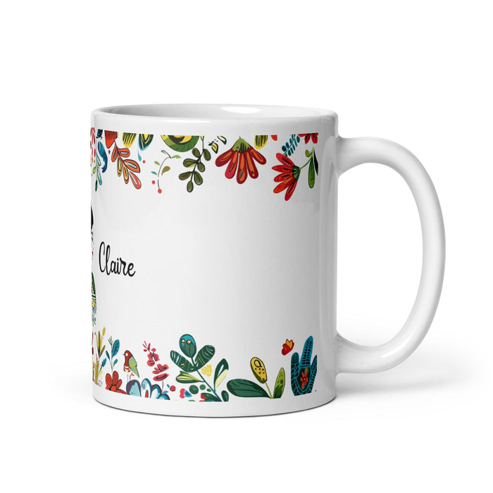 Claire Exclusive Name Art Piece Home Office Work Coffee Mug Mexican Spanish Pride Gift Cup One-Of-A-Kind Calligraphy White Glossy Mug | C30 Mexicada 11 oz