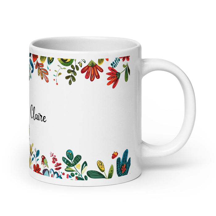 Claire Exclusive Name Art Piece Home Office Work Coffee Mug Mexican Spanish Pride Gift Cup One-Of-A-Kind Calligraphy White Glossy Mug | C30 Mexicada 20 oz