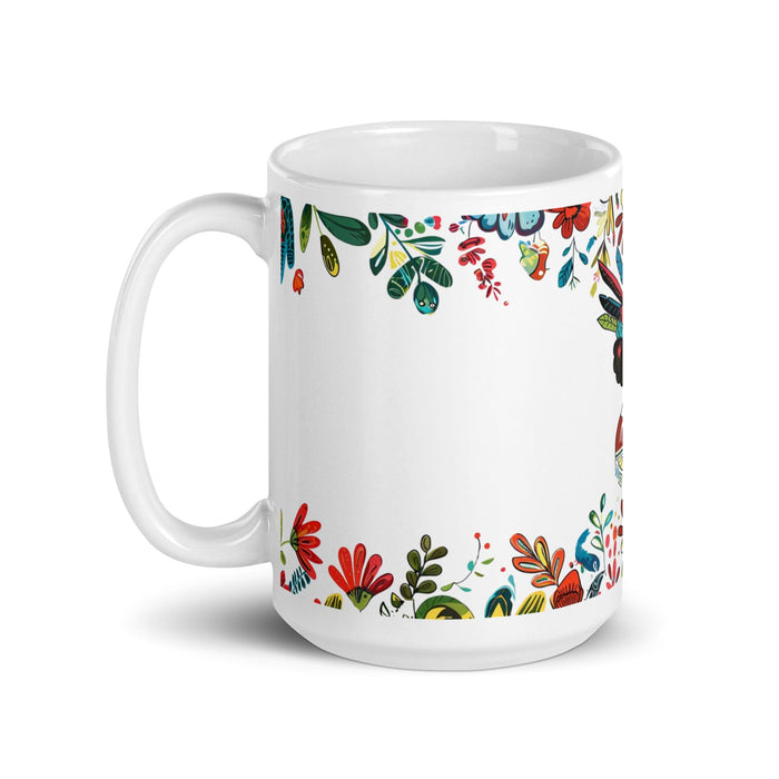 Claire Exclusive Name Art Piece Home Office Work Coffee Mug Mexican Spanish Pride Gift Cup One-Of-A-Kind Calligraphy White Glossy Mug | C30 Mexicada