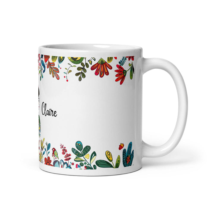 Claire Exclusive Name Art Piece Home Office Work Coffee Mug Mexican Spanish Pride Gift Cup One-Of-A-Kind Calligraphy White Glossy Mug | C31 Mexicada 11 oz