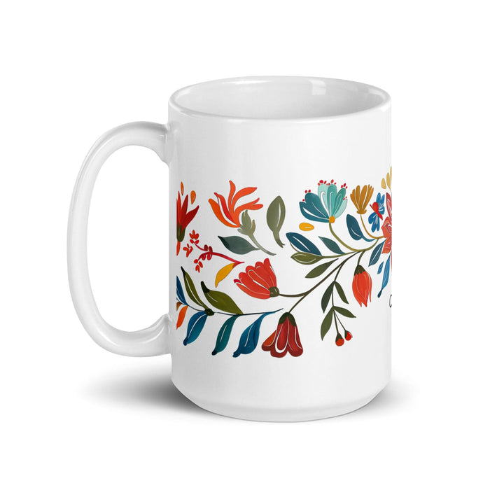 Claire Exclusive Name Art Piece Home Office Work Coffee Mug Mexican Spanish Pride Gift Cup One-Of-A-Kind Calligraphy White Glossy Mug | C32 Mexicada