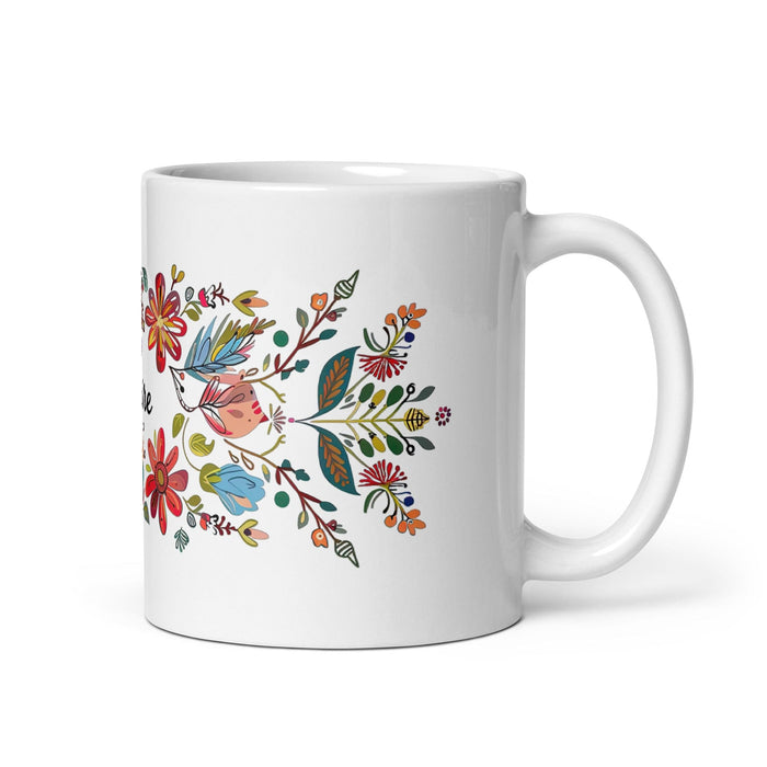 Claire Exclusive Name Art Piece Home Office Work Coffee Mug Mexican Spanish Pride Gift Cup One-Of-A-Kind Calligraphy White Glossy Mug | C4 Mexicada 11 oz