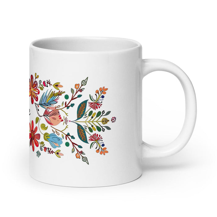 Claire Exclusive Name Art Piece Home Office Work Coffee Mug Mexican Spanish Pride Gift Cup One-Of-A-Kind Calligraphy White Glossy Mug | C4 Mexicada 20 oz