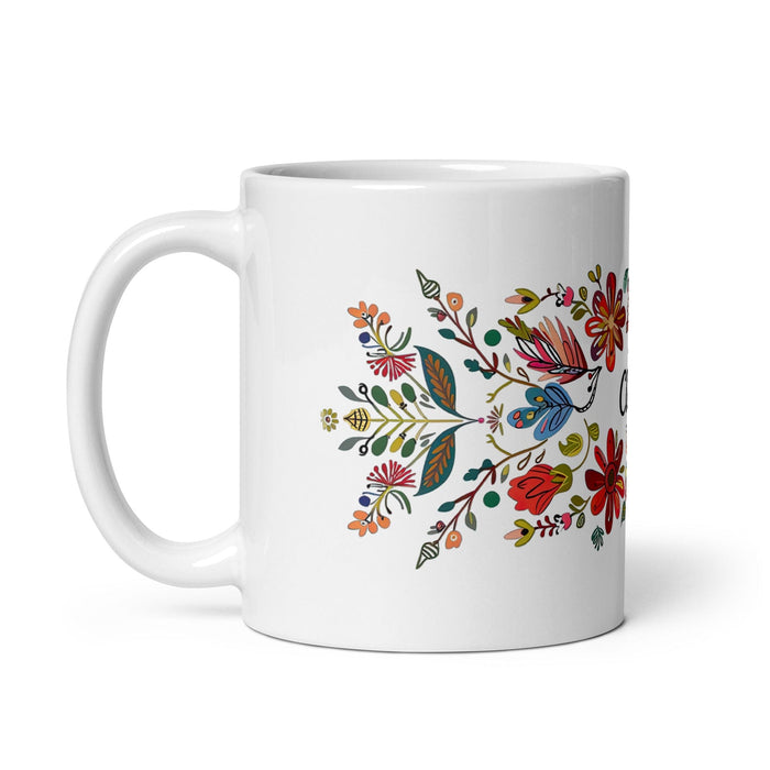 Claire Exclusive Name Art Piece Home Office Work Coffee Mug Mexican Spanish Pride Gift Cup One-Of-A-Kind Calligraphy White Glossy Mug | C4 Mexicada