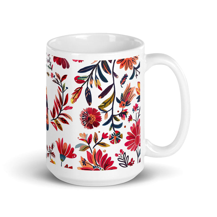 Claire Exclusive Name Art Piece Home Office Work Coffee Mug Mexican Spanish Pride Gift Cup One-Of-A-Kind Calligraphy White Glossy Mug | C5 Mexicada 15 oz