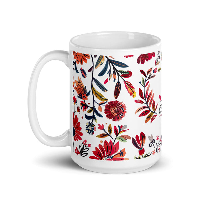 Claire Exclusive Name Art Piece Home Office Work Coffee Mug Mexican Spanish Pride Gift Cup One-Of-A-Kind Calligraphy White Glossy Mug | C5 Mexicada