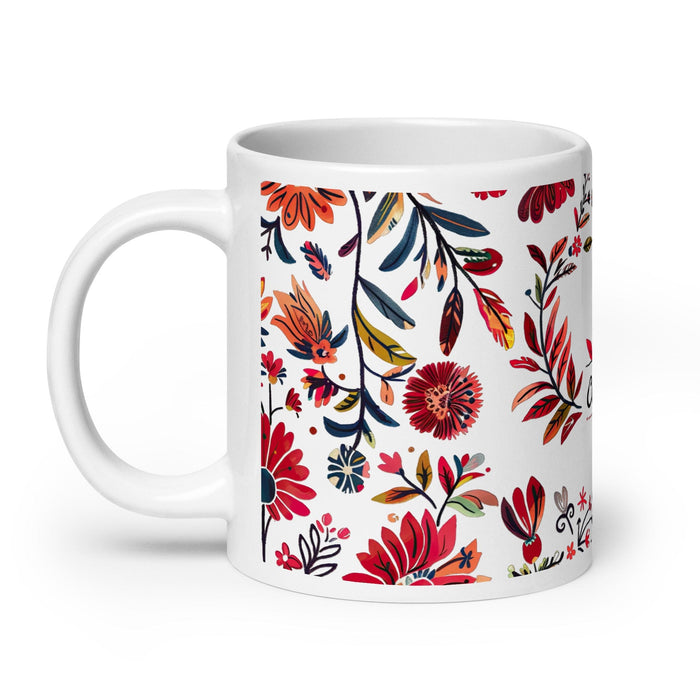 Claire Exclusive Name Art Piece Home Office Work Coffee Mug Mexican Spanish Pride Gift Cup One-Of-A-Kind Calligraphy White Glossy Mug | C5 Mexicada