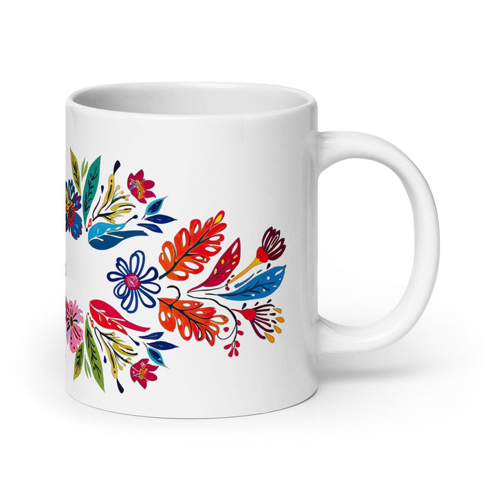 Claire Exclusive Name Art Piece Home Office Work Coffee Mug Mexican Spanish Pride Gift Cup One-Of-A-Kind Calligraphy White Glossy Mug | C6 Mexicada 20 oz