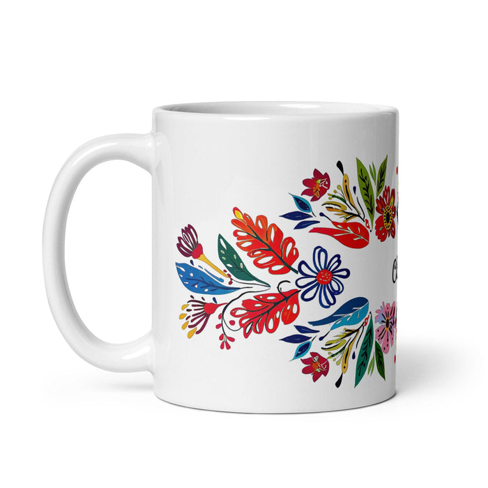 Claire Exclusive Name Art Piece Home Office Work Coffee Mug Mexican Spanish Pride Gift Cup One-Of-A-Kind Calligraphy White Glossy Mug | C6 Mexicada