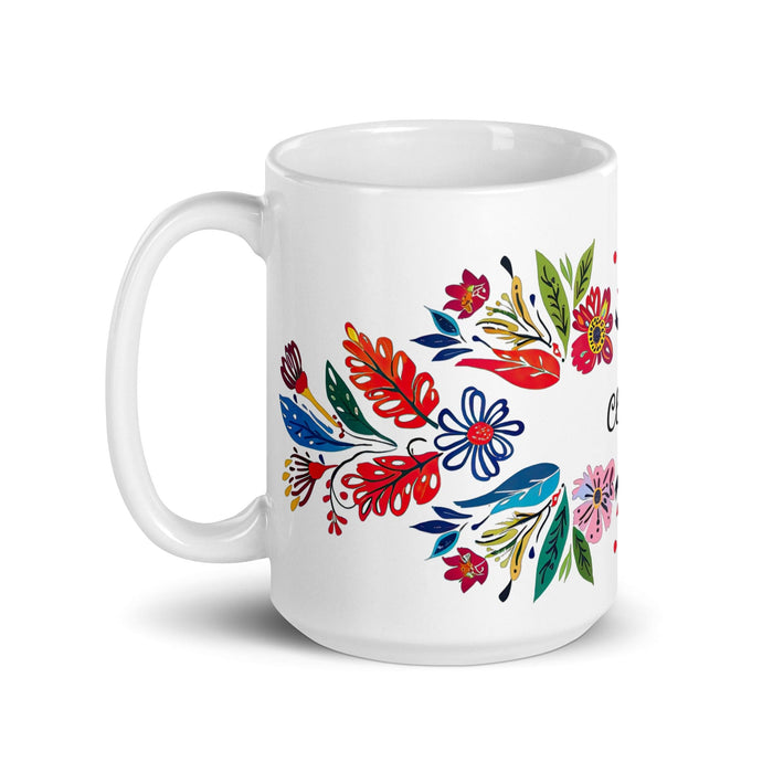 Claire Exclusive Name Art Piece Home Office Work Coffee Mug Mexican Spanish Pride Gift Cup One-Of-A-Kind Calligraphy White Glossy Mug | C6 Mexicada