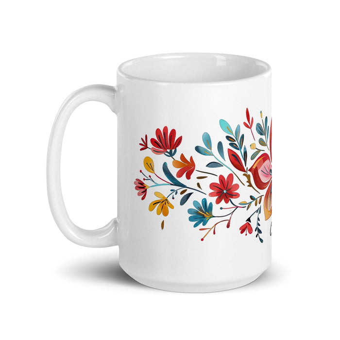 Clara Exclusive Name Art Piece Home Office Work Coffee Mug Mexican Spanish Pride Gift Cup One-Of-A-Kind Calligraphy White Glossy Mug | C1 Mexicada