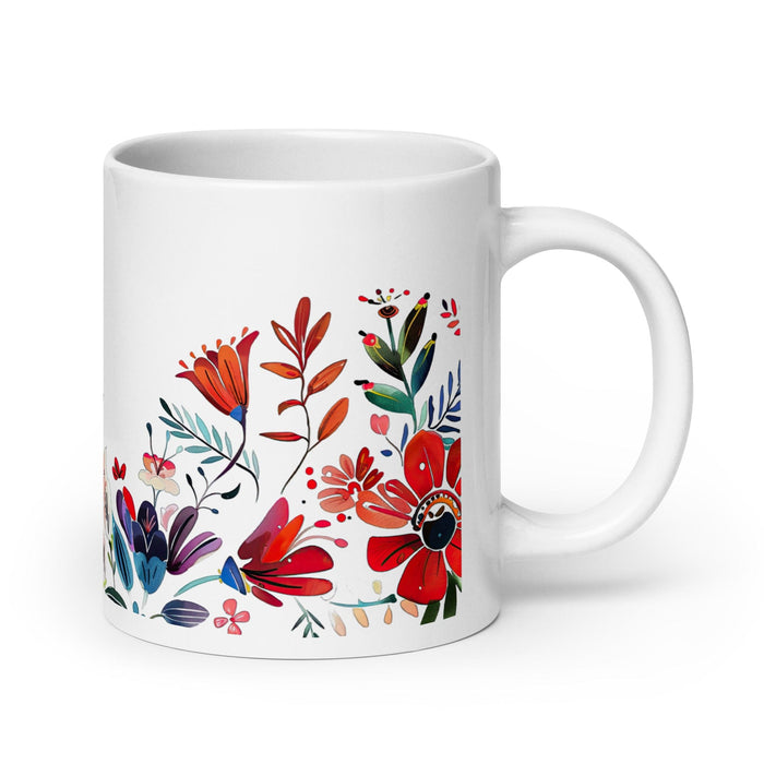 Clara Exclusive Name Art Piece Home Office Work Coffee Mug Mexican Spanish Pride Gift Cup One-Of-A-Kind Calligraphy White Glossy Mug | C2 Mexicada 20 oz