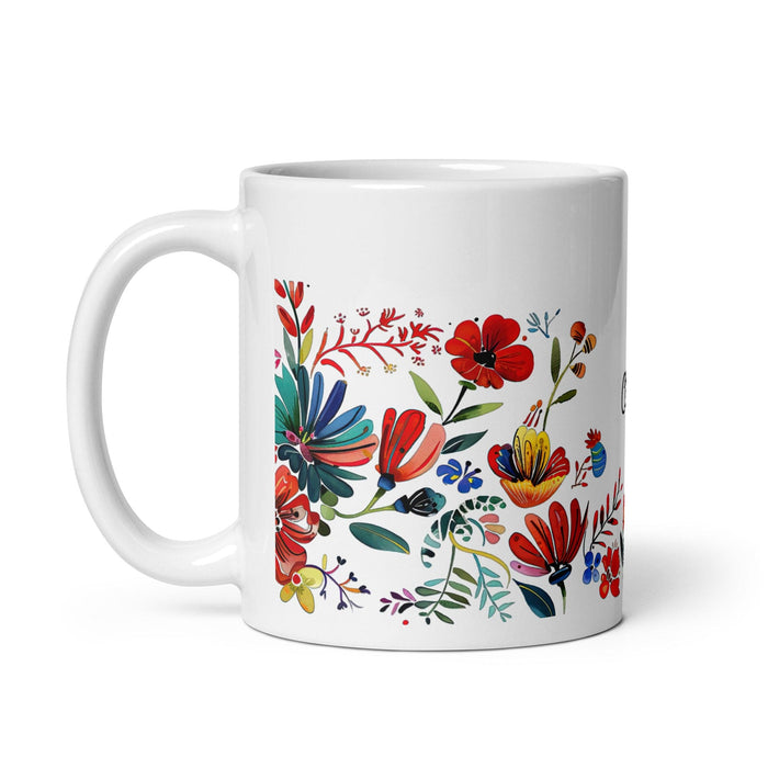 Clara Exclusive Name Art Piece Home Office Work Coffee Mug Mexican Spanish Pride Gift Cup One-Of-A-Kind Calligraphy White Glossy Mug | C2 Mexicada