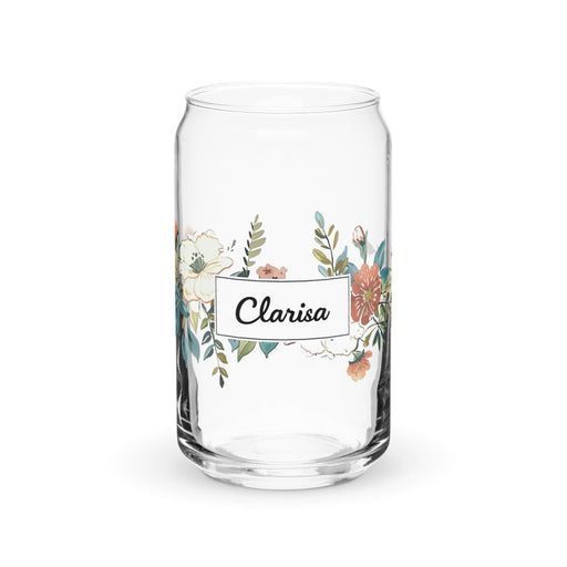 Clarisa Exclusive Name Art Piece Can-Shaped Glass Home Office Work Mexican Spanish Pride Gift Cup One-Of-A-Kind Calligraphy Glass | C13 Mexicada 16 oz