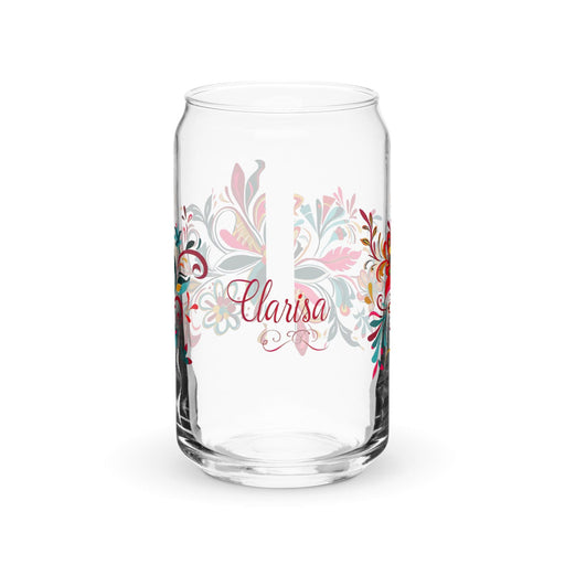 Clarisa Exclusive Name Art Piece Can-Shaped Glass Home Office Work Mexican Spanish Pride Gift Cup One-Of-A-Kind Calligraphy Glass | C16 Mexicada 16 oz