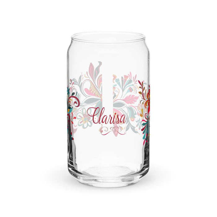 Clarisa Exclusive Name Art Piece Can-Shaped Glass Home Office Work Mexican Spanish Pride Gift Cup One-Of-A-Kind Calligraphy Glass | C16 Mexicada 16 oz