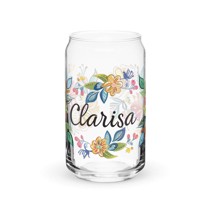 Clarisa Exclusive Name Art Piece Can-Shaped Glass Home Office Work Mexican Spanish Pride Gift Cup One-Of-A-Kind Calligraphy Glass | C18 Mexicada 16 oz (No Lid No Straw)