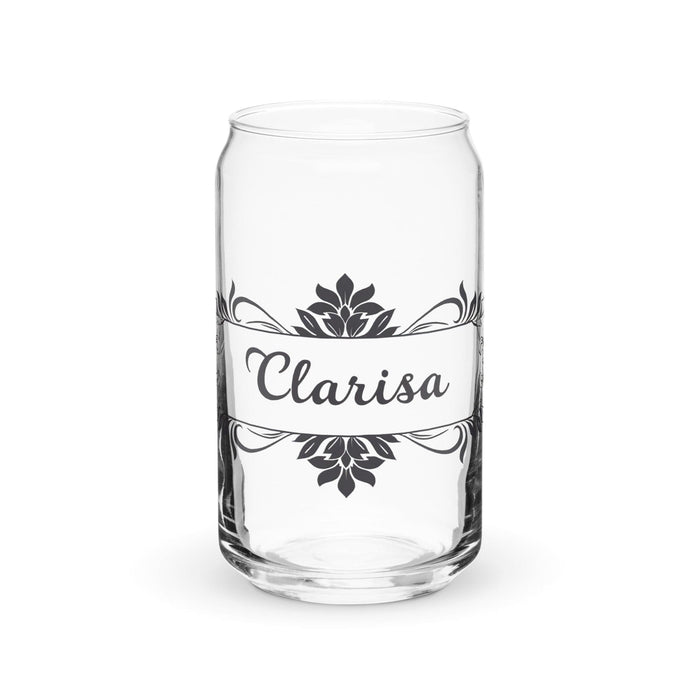 Clarisa Exclusive Name Art Piece Can-Shaped Glass Home Office Work Mexican Spanish Pride Gift Cup One-Of-A-Kind Calligraphy Glass | C19 Mexicada 16 oz