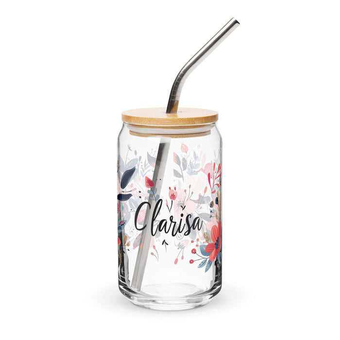 Clarisa Exclusive Name Art Piece Can-Shaped Glass Home Office Work Mexican Spanish Pride Gift Cup One-Of-A-Kind Calligraphy Glass | C21 Mexicada 16 oz With Lid & Straw