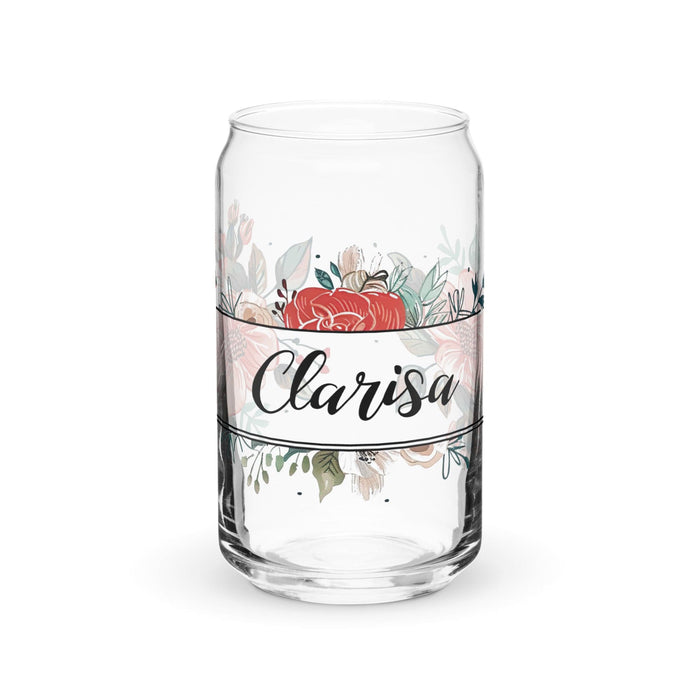 Clarisa Exclusive Name Art Piece Can-Shaped Glass Home Office Work Mexican Spanish Pride Gift Cup One-Of-A-Kind Calligraphy Glass | C23 Mexicada 16 oz