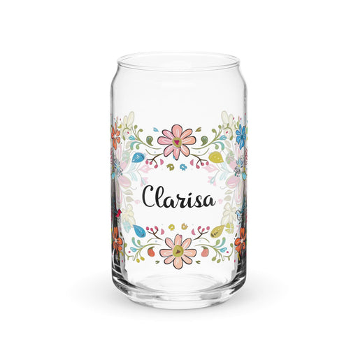 Clarisa Exclusive Name Art Piece Can-Shaped Glass Home Office Work Mexican Spanish Pride Gift Cup One-Of-A-Kind Calligraphy Glass | C25 Mexicada 16 oz