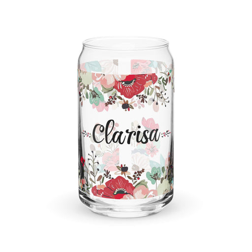 Clarisa Exclusive Name Art Piece Can-Shaped Glass Home Office Work Mexican Spanish Pride Gift Cup One-Of-A-Kind Calligraphy Glass | C26 Mexicada 16 oz