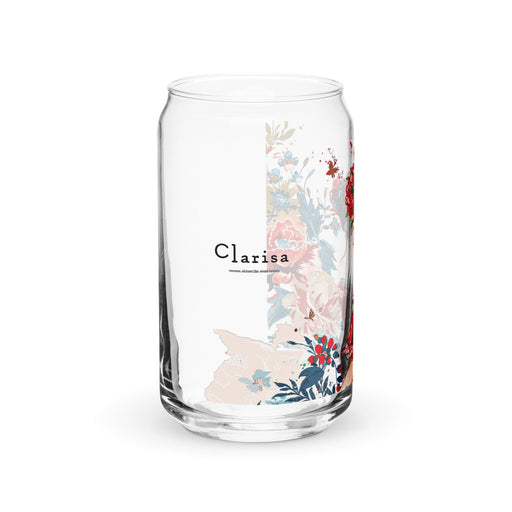 Clarisa Exclusive Name Art Piece Can-Shaped Glass Home Office Work Mexican Spanish Pride Gift Cup One-Of-A-Kind Calligraphy Glass | C28 Mexicada 16 oz (No Lid No Straw)