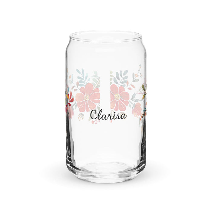 Clarisa Exclusive Name Art Piece Can-Shaped Glass Home Office Work Mexican Spanish Pride Gift Cup One-Of-A-Kind Calligraphy Glass | C7 Mexicada 16 oz