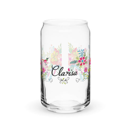 Clarisa Exclusive Name Art Piece Can-Shaped Glass Home Office Work Mexican Spanish Pride Gift Cup One-Of-A-Kind Calligraphy Glass | C8 Mexicada 16 oz (No Lid No Straw)