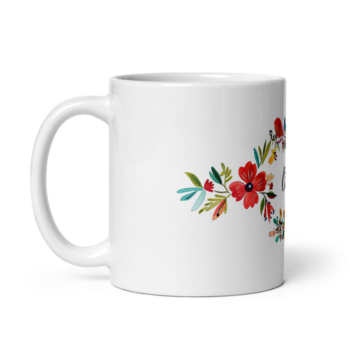 Clarisa Exclusive Name Art Piece Home Office Work Coffee Mug Mexican Spanish Pride Gift Cup One-Of-A-Kind Calligraphy White Glossy Mug | C1 Mexicada