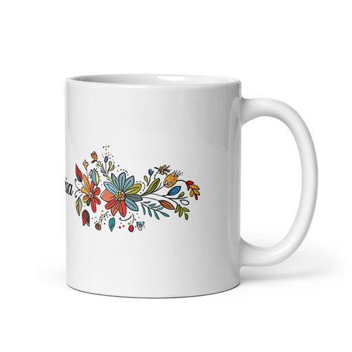 Clarisa Exclusive Name Art Piece Home Office Work Coffee Mug Mexican Spanish Pride Gift Cup One-Of-A-Kind Calligraphy White Glossy Mug | C12 Mexicada 11 oz