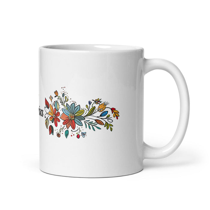 Clarisa Exclusive Name Art Piece Home Office Work Coffee Mug Mexican Spanish Pride Gift Cup One-Of-A-Kind Calligraphy White Glossy Mug | C12 Mexicada 11 oz