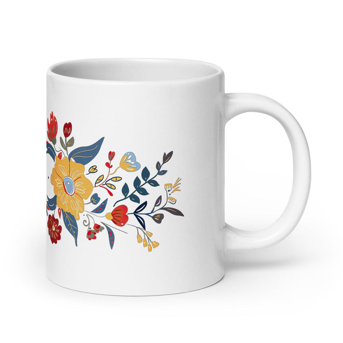 Clarisa Exclusive Name Art Piece Home Office Work Coffee Mug Mexican Spanish Pride Gift Cup One-Of-A-Kind Calligraphy White Glossy Mug | C15 Mexicada 20 oz