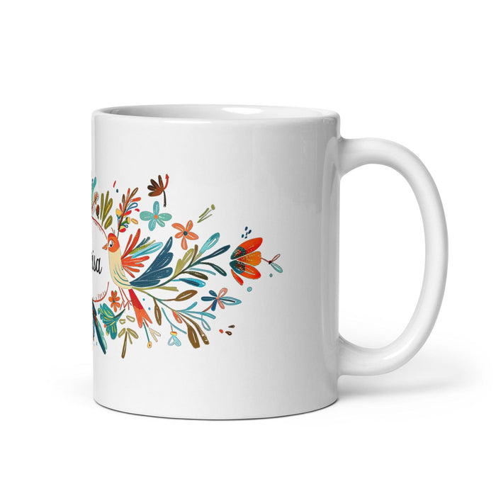 Clarisa Exclusive Name Art Piece Home Office Work Coffee Mug Mexican Spanish Pride Gift Cup One-Of-A-Kind Calligraphy White Glossy Mug | C17 Mexicada 11 oz