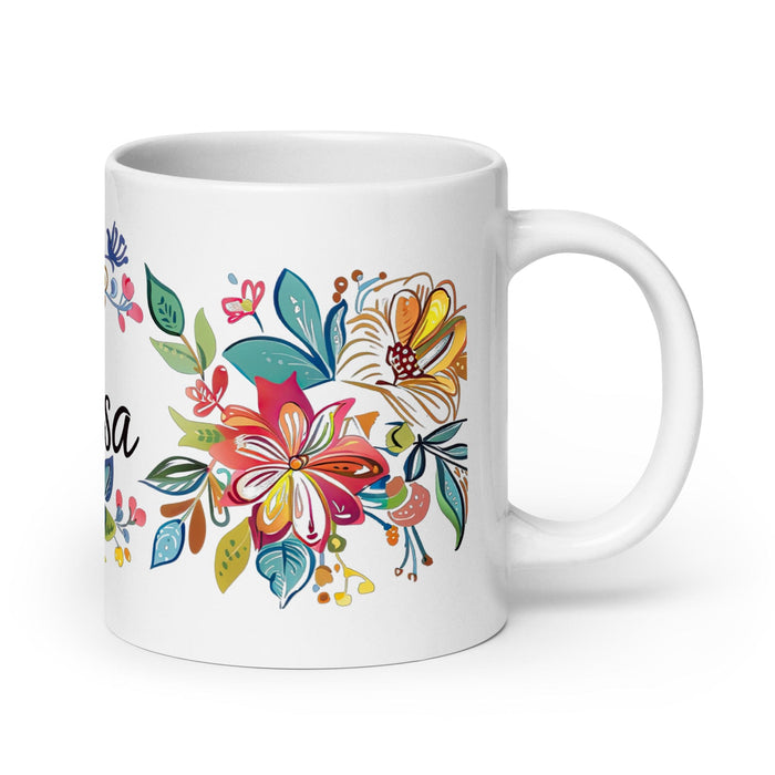 Clarisa Exclusive Name Art Piece Home Office Work Coffee Mug Mexican Spanish Pride Gift Cup One-Of-A-Kind Calligraphy White Glossy Mug | C18 Mexicada 20 oz