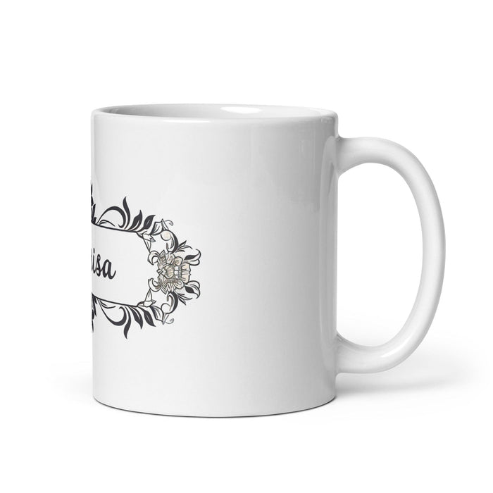 Clarisa Exclusive Name Art Piece Home Office Work Coffee Mug Mexican Spanish Pride Gift Cup One-Of-A-Kind Calligraphy White Glossy Mug | C19 Mexicada 11 oz