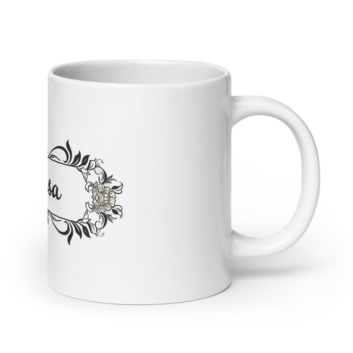 Clarisa Exclusive Name Art Piece Home Office Work Coffee Mug Mexican Spanish Pride Gift Cup One-Of-A-Kind Calligraphy White Glossy Mug | C19 Mexicada 20 oz