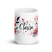 Clarisa Exclusive Name Art Piece Home Office Work Coffee Mug Mexican Spanish Pride Gift Cup One-Of-A-Kind Calligraphy White Glossy Mug | C21 Mexicada